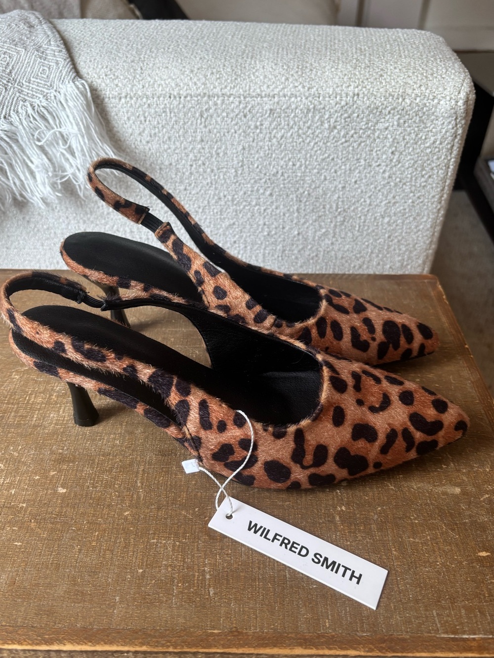 NWT Leopard sling back heels